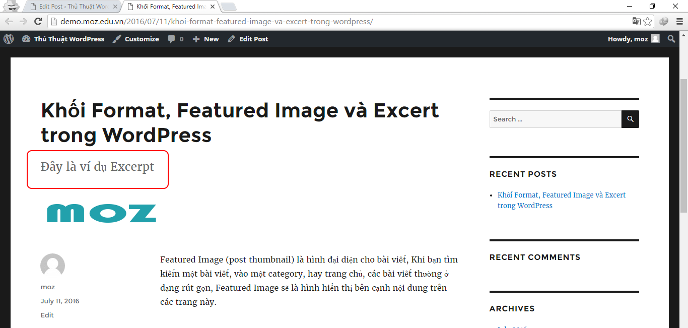 Khối-Format,-Featured-Image-và-Excerpt-trong-WordPress-7