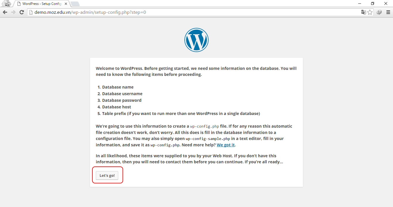 Hướng dẫn cài đặt WordPress 2