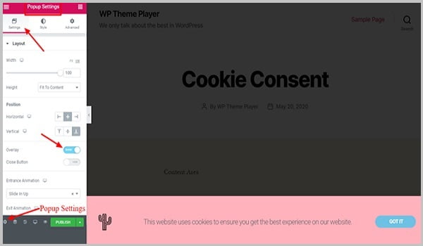 Cách tạo Cookie Consent Popup trong elementor