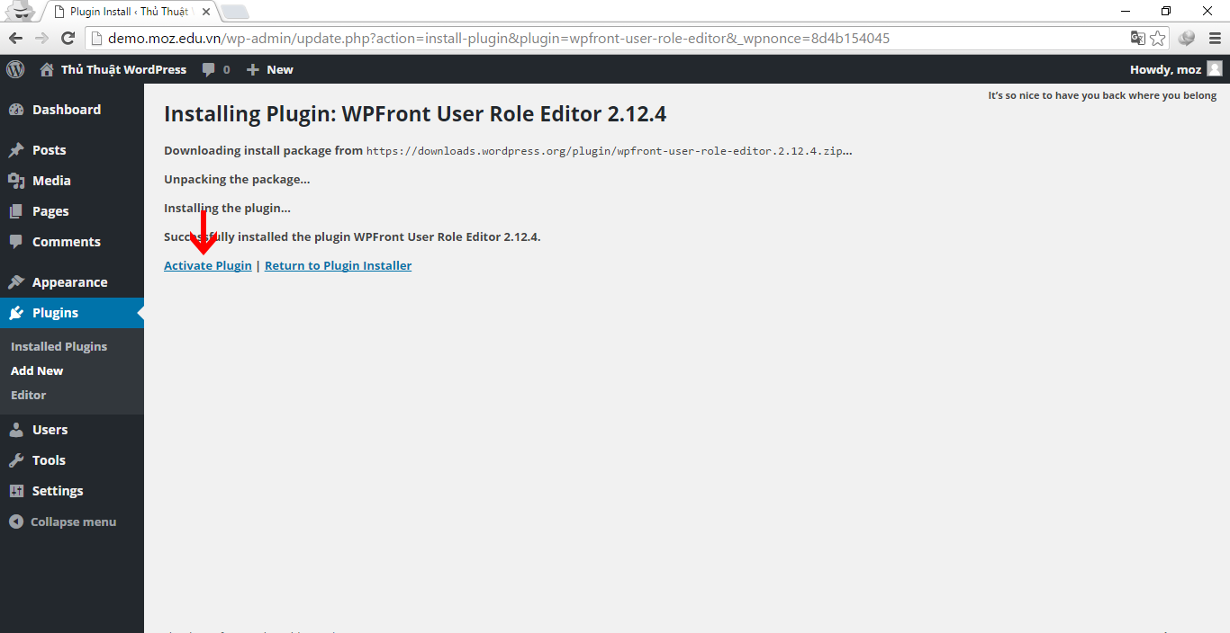 Sử dụng WPFront User Role Editor để quản lý nhóm user
