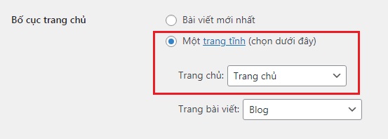 Thiết lập trang chủ cho Theme Flatsome